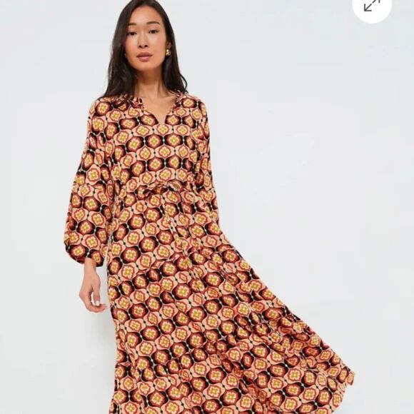 Tuckernuck Honeycomb Bloom‎ Marisol Tie-Waist Caftan, Medium - Picture 2 of 5